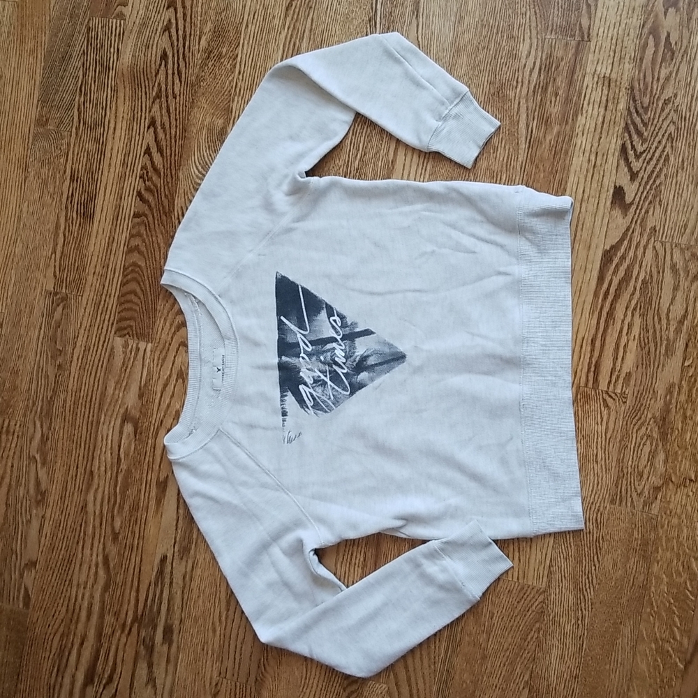 (XS) American Eagle Cotton Blend Graphic Pull Over Sweatshirt Casual Crew Neck